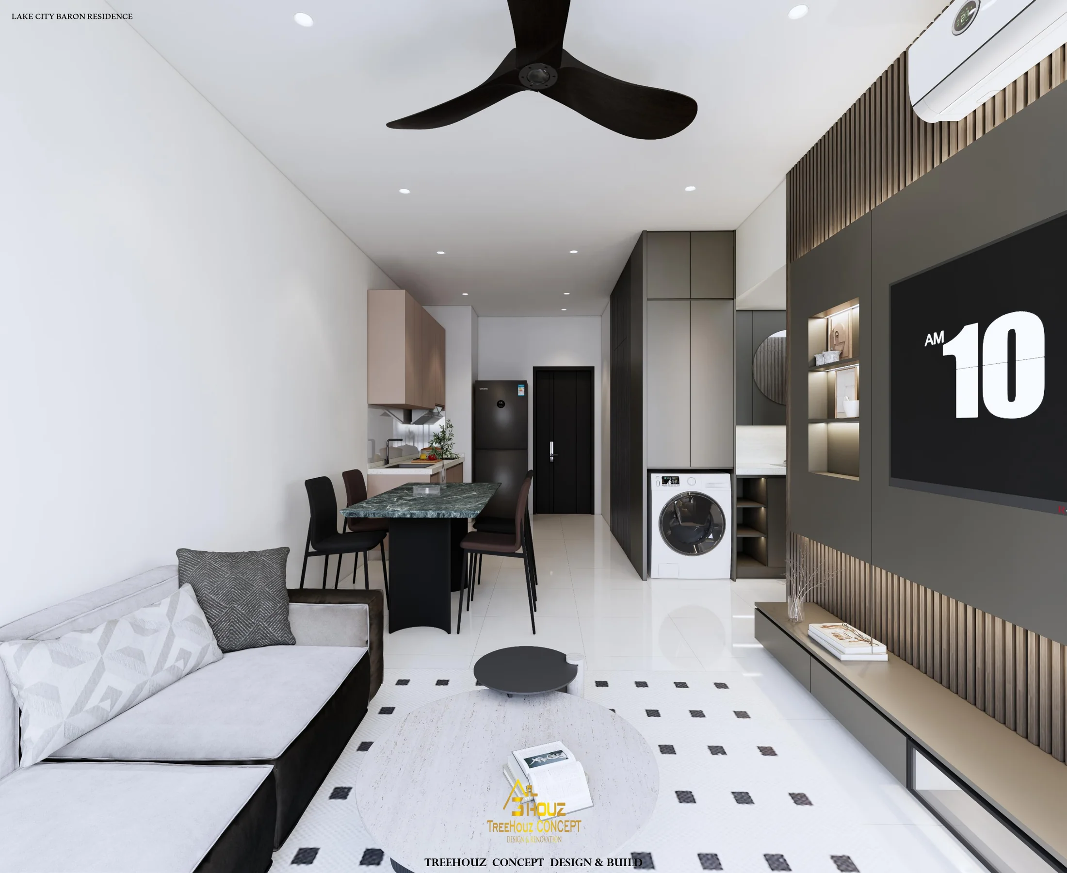 Baron Residence · 671 sq ft — interior view design visualization