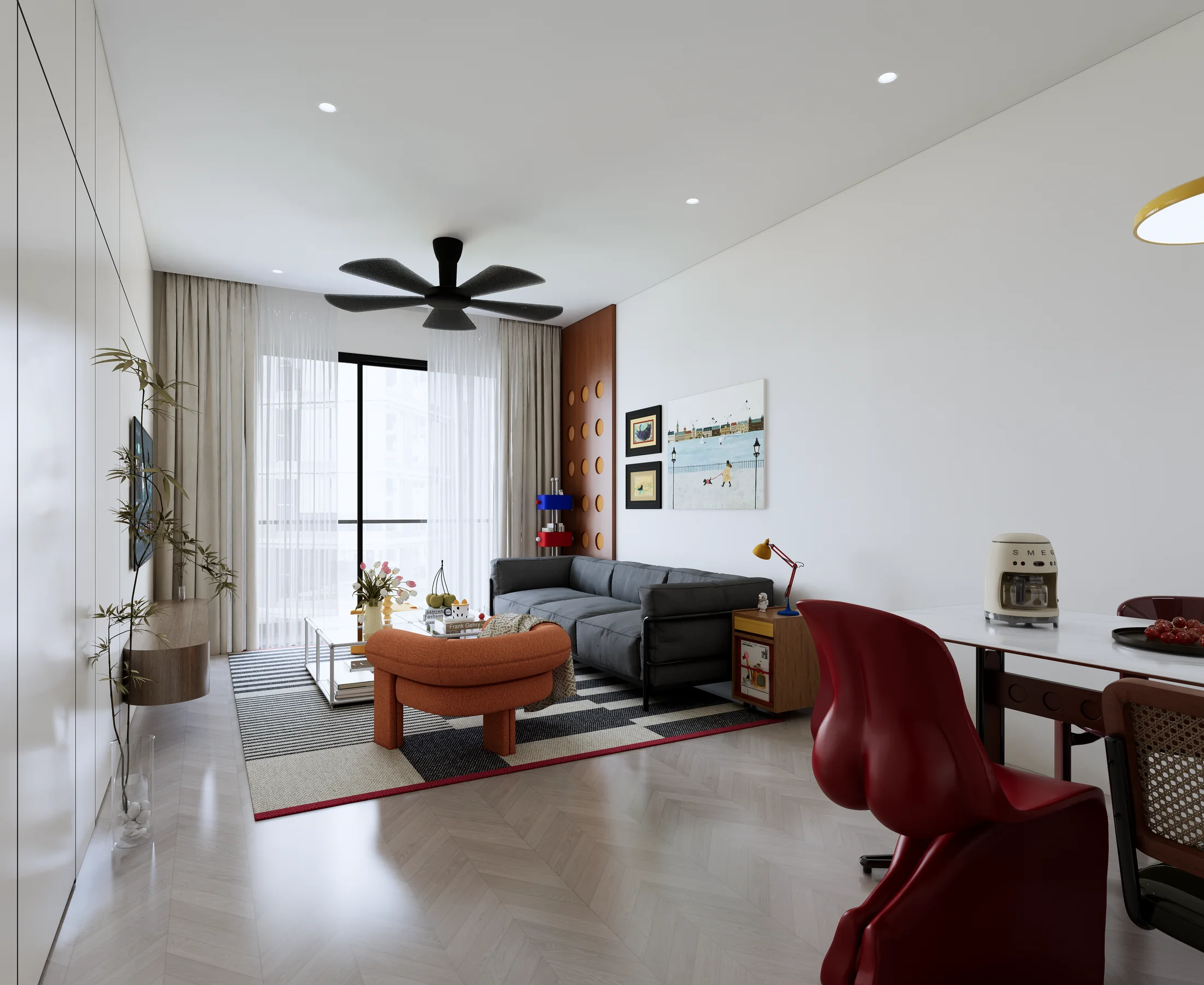 Harmony Residence — living and dining design visualization