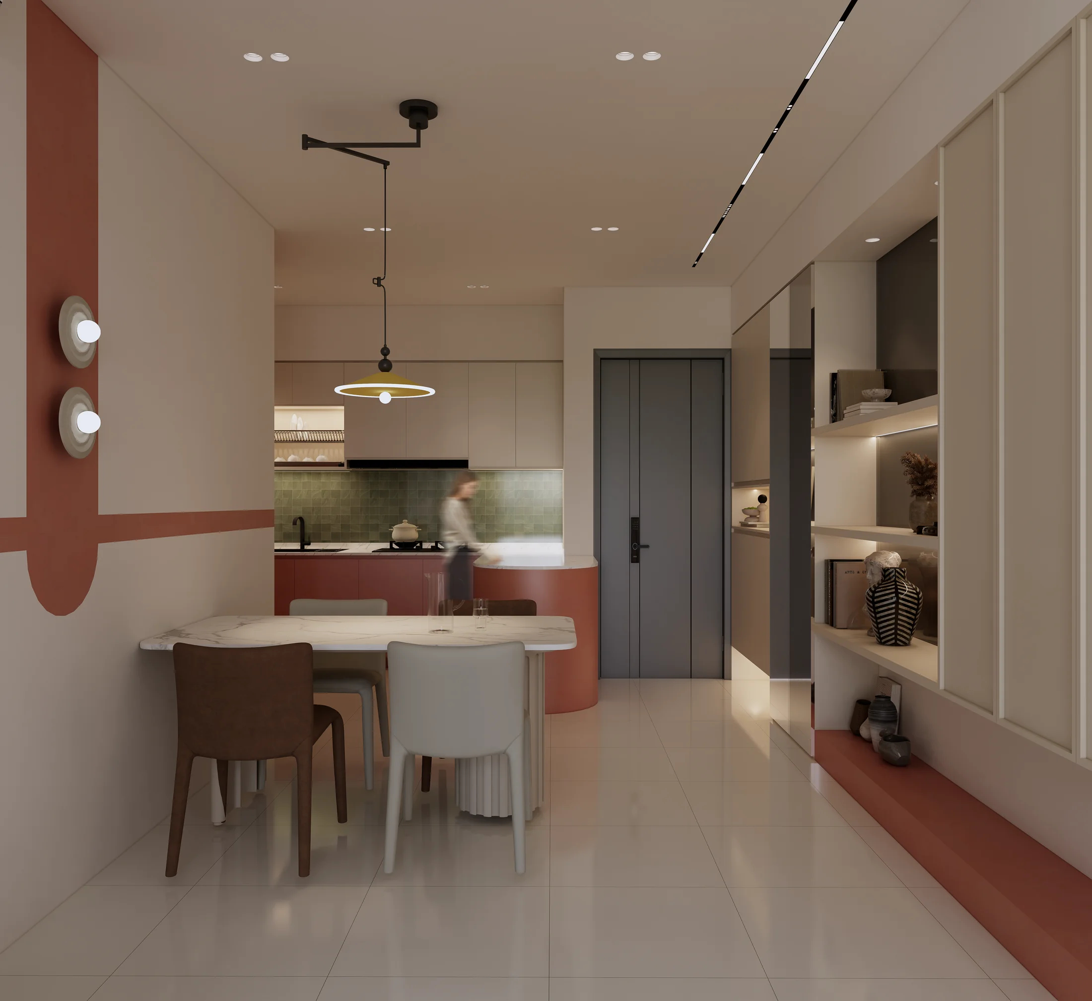 M Vertica · Type B — interior view design visualization