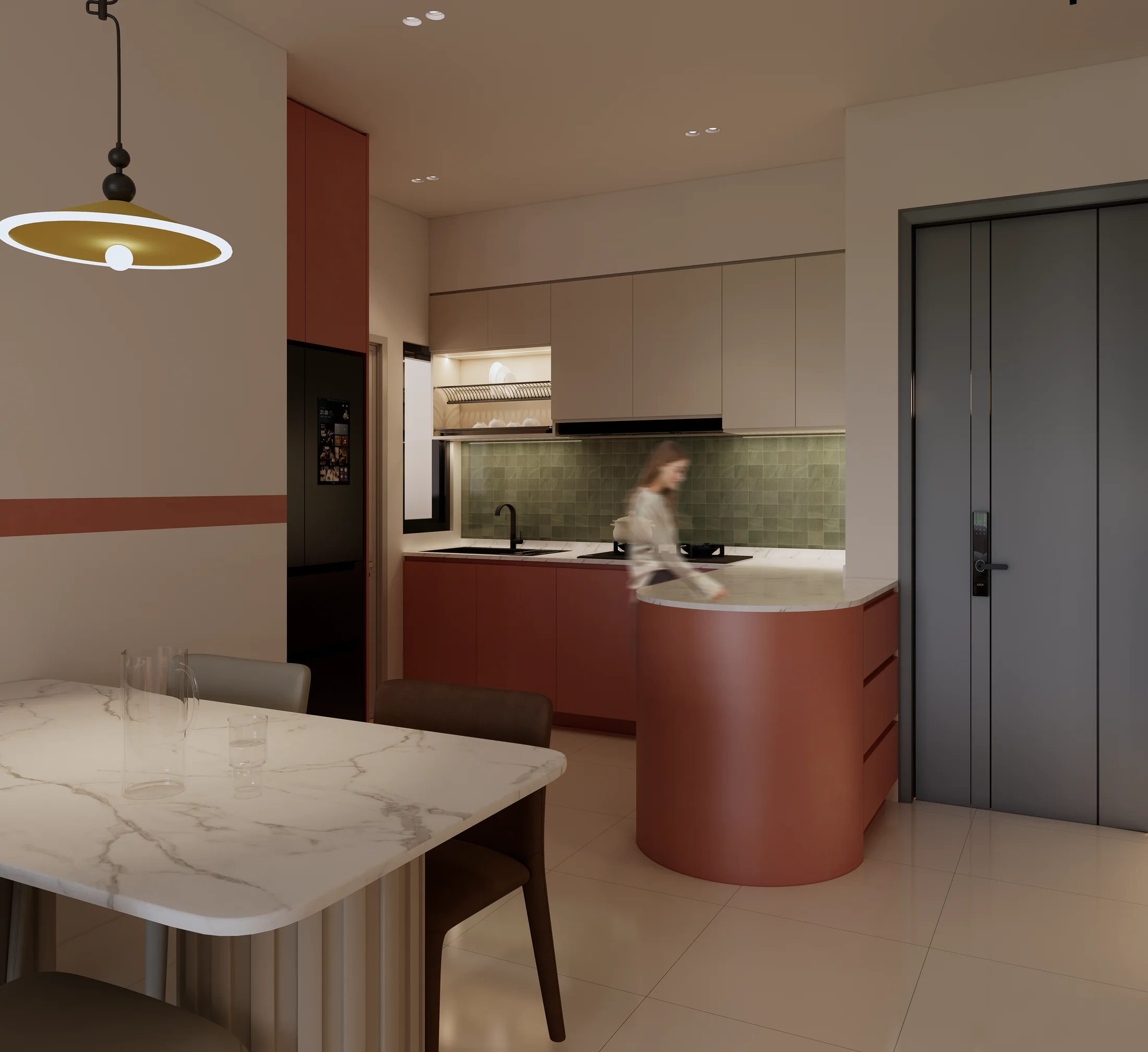 M Vertica · Type B — interior view design visualization
