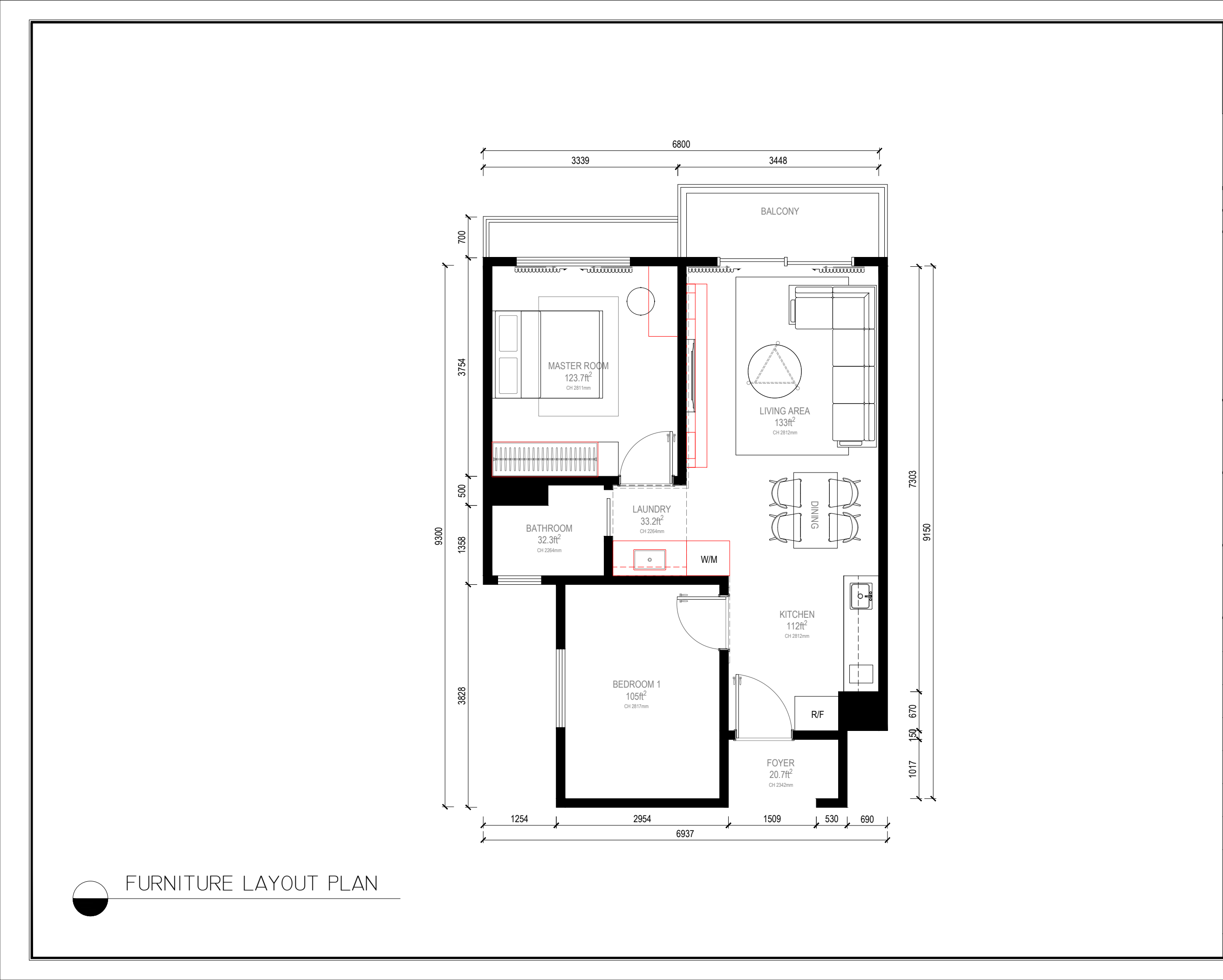 Baron Residence · 671 sq ft — redacted public drawing, page 2
